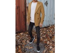 Pánský dvouřadý pískový kabát CX0443z - Dstreet 3