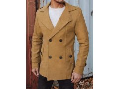 Pánský dvouřadý pískový kabát CX0443z - Dstreet 4