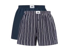 Pánské volné boxerky 2 ks ECOSMART LOOSE BOXER Green BIO / Tmavě modrá s&nbsp;šedou - DIM 1