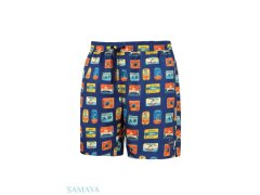 Pánské plavkové kraťasy Happy Shorts long SM29-48 Tmavě modrá mix - Self 3