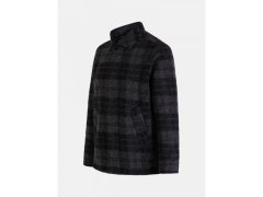 Pánská vlněná teplá košile / styl kabátek G77965060-149 Černý s tmavě šedou - Peak 3