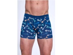 Pánské boxerky Tattoo Fishbone 280/247 Tmavě modrá vzor - Cornette 1