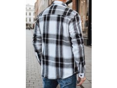 Pánská kostkovaná flanelová košile DX2673 černobílá - FashionStreet 4