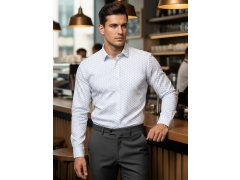Pánská košile DX2438 bílo-modrá - FashionStreet 2
