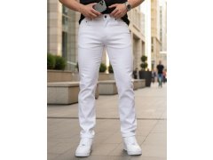 Pánské bílé džíny slim fit UX4487 bílé - FashionStreet 2