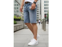 Pánské džínové šortky s páskem SX2577 modré - FashionStreet 3