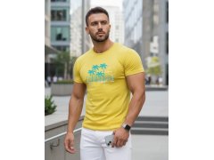 Pánské tričko s&nbsp;potiskem classic NX5020R žluté - FashionStreet 2