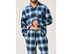 Pyžamo Key MNS 432 B26, délka/šířka 3XL–4XL, rozepínací 4