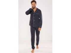 De Lafense pyžamo 729 Norberto dlouhé/r M-2XL pánské rozepínací 1