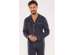 De Lafense pyžamo 729 Norberto dlouhé/r M-2XL pánské rozepínací 5