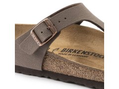 Pánské šedé žabky Birkenstock Gizeh Birko-Flor Nubuck Stone regular wide (43391) dámské 4
