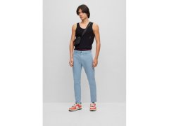 Pánské dlouhé kalhoty Hugo Boss slim fit z elastického bavlněného gabardénu modré barvy (50468314-451) 5