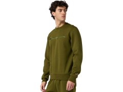 Pánská mikina Champion Crewneck Sweatshirt v olivové barvě 220272 GS585 pro muže 8