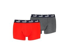 Pánské boxerky Puma 2-Pack červená šedá pohodlná bavlna 4