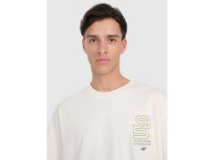 Pánské tričko oversize s potiskem 4F 4FRAW25TTSHM3220-11S 3