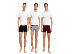 Le Coq Sportif pánské boxerky 3PAK černé šedé vínové 1