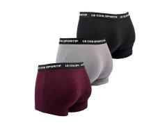 Le Coq Sportif pánské boxerky 3PAK černé šedé vínové 2