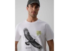 Pánské tričko regular s&nbsp;potiskem 4F 4FKAW26TTSHM4499-10S 2