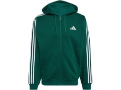 Pánská mikina adidas Essentials 3-Stripes Fleece s celopropínacím zipem s kapucí, zelená, KZ1412 1