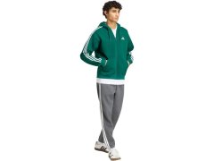 Pánská mikina adidas Essentials 3-Stripes Fleece s celopropínacím zipem s kapucí, zelená, KZ1412 5
