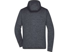 Daiber JN 589 Pánská pletená fleecová bunda s kapucí 02.0589 dark melange/black 7