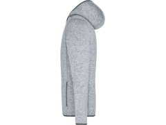 Daiber JN 589 Pánská pletená fleecová bunda s kapucí 02.0589 light melange/carbon 5