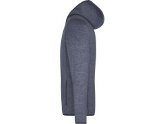 Daiber JN 589 Pánská pletená fleecová bunda s kapucí 02.0589 denim melange/black 2