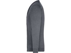 Daiber JN 661 Pánský pletený cardigan s&nbsp;výstřihem do V 02.0661 grey heather 3