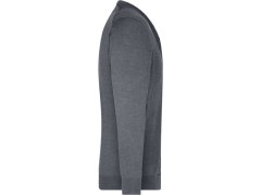 Daiber JN 661 Pánský pletený cardigan s&nbsp;výstřihem do V 02.0661 grey heather 6