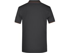 Daiber JN 728 Pánské piqué polo s&nbsp;kontrastní légou 02.0728 black/orange 4