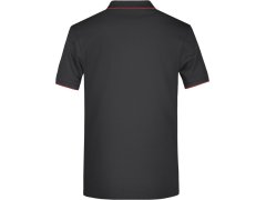 Daiber JN 728 Pánské piqué polo s kontrastní légou 02.0728 black/red 2
