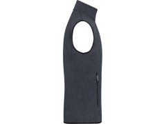 Daiber JN 774 Pánská pletená fleecová vesta se stojáčkem 02.0774 dark grey melange/silver 1