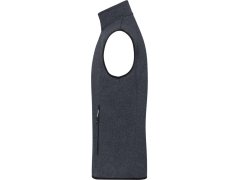 Daiber JN 774 Pánská pletená fleecová vesta se stojáčkem 02.0774 dark grey melange/silver 2