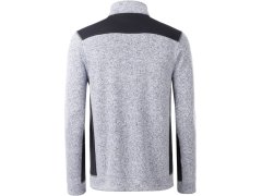 Daiber JN 862 Pánská pracovní bunda pletený fleece - Strong 02.0862 white melange/carbon 7