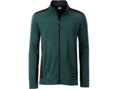 Daiber JN 862 Pánská pracovní bunda pletený fleece - Strong 02.0862 dark green melange/black 8