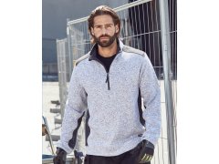 Daiber JN 864 Pánská pracovní fleece bunda 1/2 zip - Strong 02.0864 carbon melange/black 1