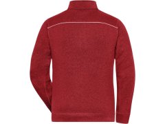 Daiber JN 898 Pánská pracovní pletená fleece bunda - Solid 02.0898 red melange/black 2