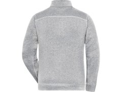 Daiber JN 898 Pánská pracovní pletená fleece bunda - Solid 02.0898 white melange/carbon 1