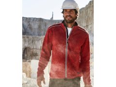 Daiber JN 898 Pánská pracovní pletená fleece bunda - Solid 02.0898 white melange/carbon 5