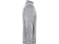 Daiber JN 898 Pánská pracovní pletená fleece bunda - Solid 02.0898 white melange/carbon 6