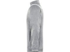 Daiber JN 898 Pánská pracovní pletená fleece bunda - Solid 02.0898 white melange/carbon 7