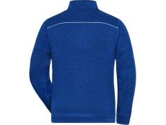 Daiber JN 898 Pánská pracovní pletená fleece bunda - Solid 02.0898 dark royal melange/navy 7