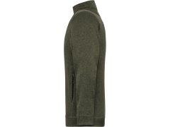 Daiber JN 898 Pánská pracovní pletená fleece bunda - Solid 02.0898 olive melange/black 3