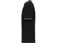 Daiber JN 1306 Pánské těžké piqué polo s&nbsp;proužky 02.1306 black/white/red 3