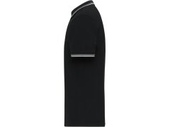 Daiber JN 1306 Pánské těžké piqué polo s&nbsp;proužky 02.1306 black/white/grey 6