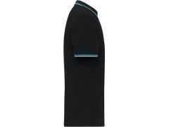 Daiber JN 1306 Pánské těžké piqué polo s proužky 02.1306 black/white/turquoise 1