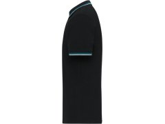 Daiber JN 1306 Pánské těžké piqué polo s proužky 02.1306 black/white/turquoise 2