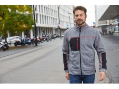 Daiber JN 1818 Pánská pletená fleecová bunda 02.1818 carbon melange/black/red 1