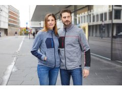 Daiber JN 1818 Pánská pletená fleecová bunda 02.1818 carbon melange/black/red 3