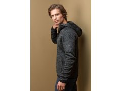 Stedman Lux Knit Fleece Jacket Men Pánská pletená fleecová bunda s kapucí 05.5460 black opal heather 2